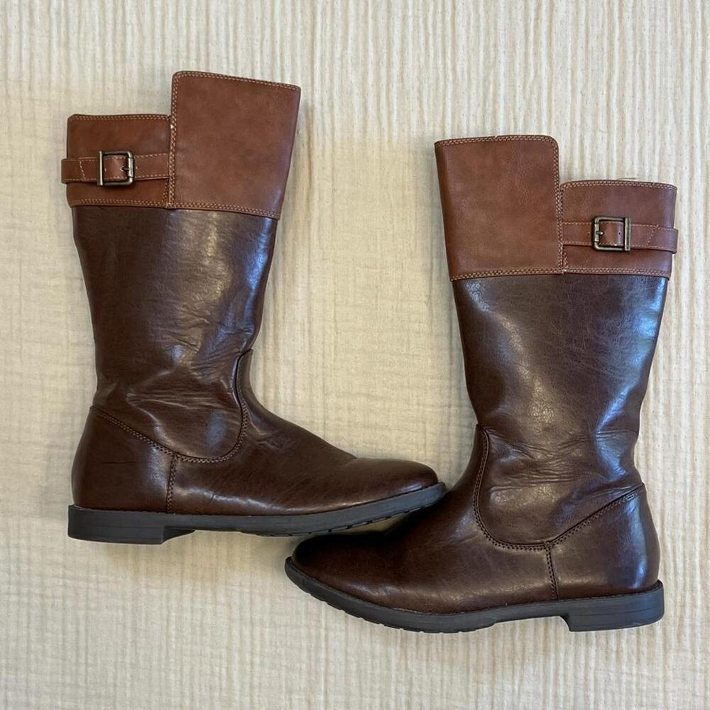 The Children’s Place tall colorblock buckle ryder riding boots